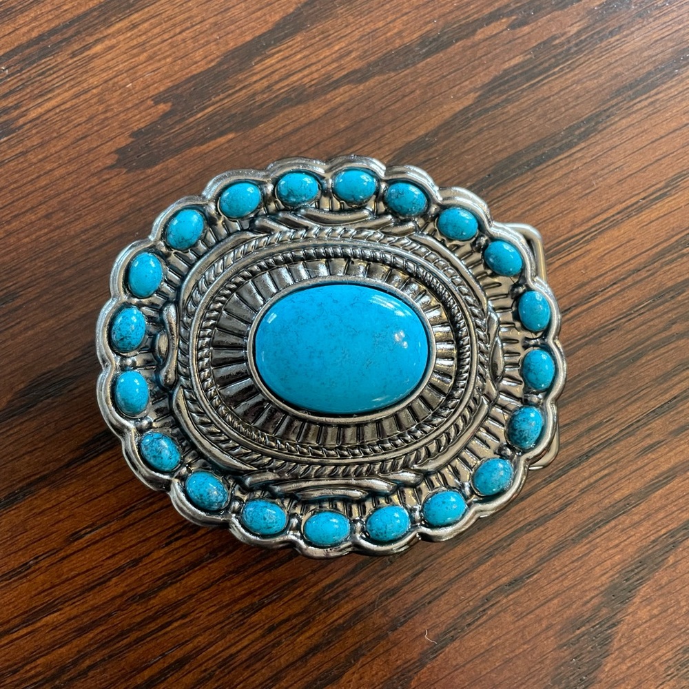 Turquoise western belt buckle